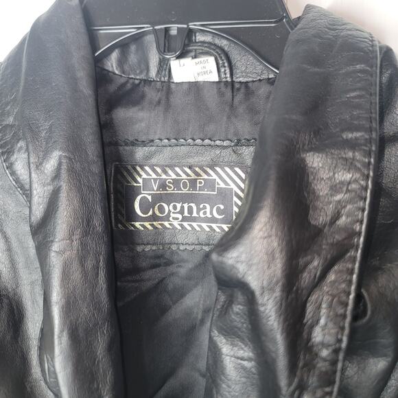 V.S.O.P. COGNAC 100% GENUINE LEATHER BLACK JACKET Soft pockets Bolero Cropped - Picture 10 of 12